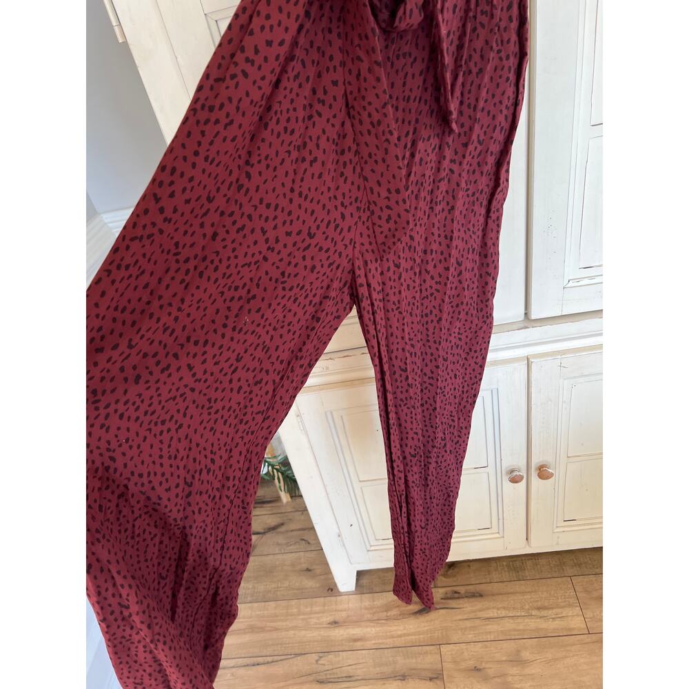 Rails Size Small V-Neck Cropped Jumpsuit Maroon &… - image 4